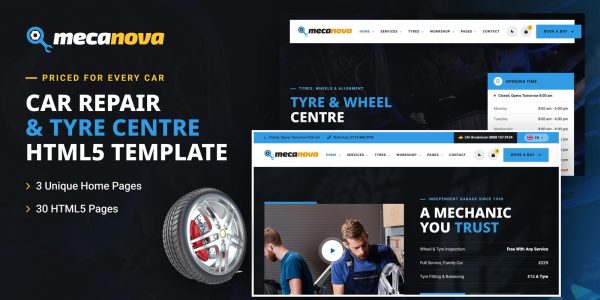 Auto Repair Website Template – Mecanova HTML5
