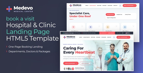 Medevo – Hospital & Medical Center Landing Page HTML5 Template