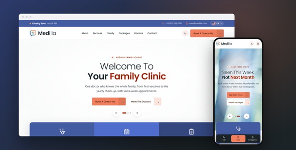 Medilia – Family Health Check Landing Page HTML5 Template