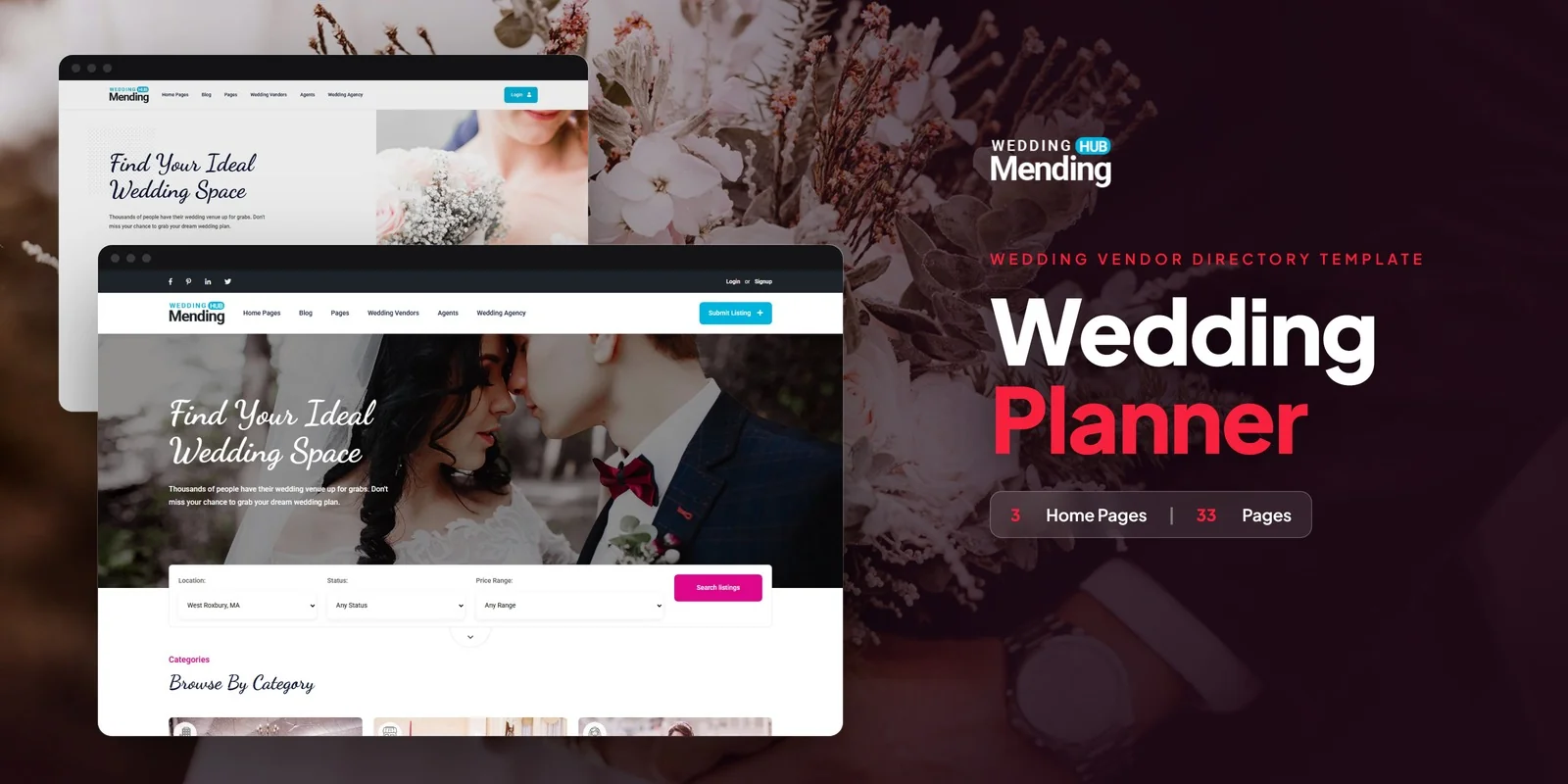 Mendinghub — Wedding Listing Website Template preview