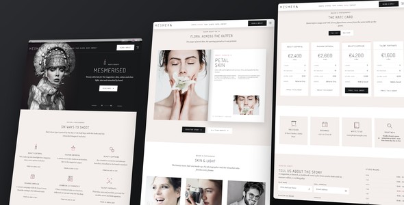 Mesmera – Beauty Editorial Photographer Landing Page HTML5 Template