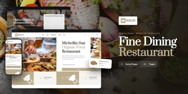 Mickelvine – Bootstrap 5 Restaurant HTML5 Website Template