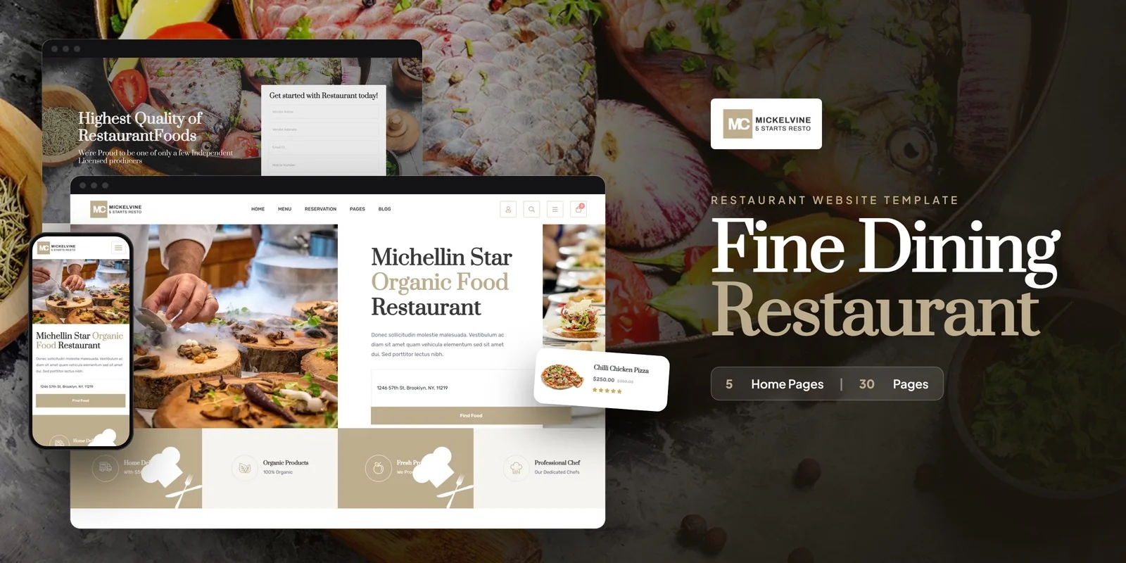 Mickelvine — Restaurant Marketplace Angular Website Template preview