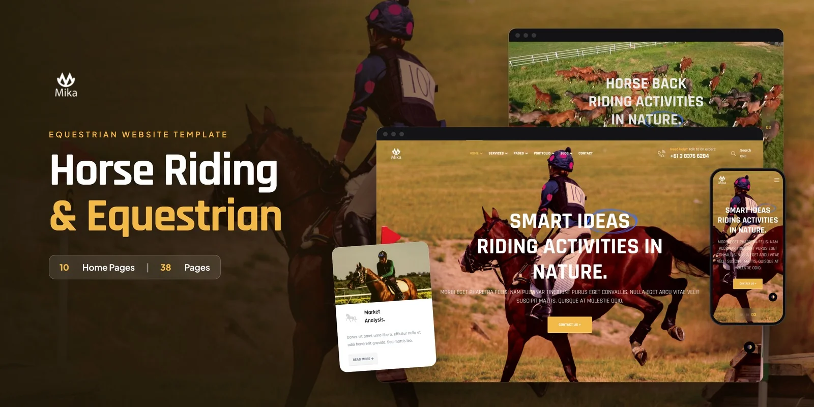 Mika – Bootstrap 5 Equestrian & Horse Riding HTML5 Website Template preview