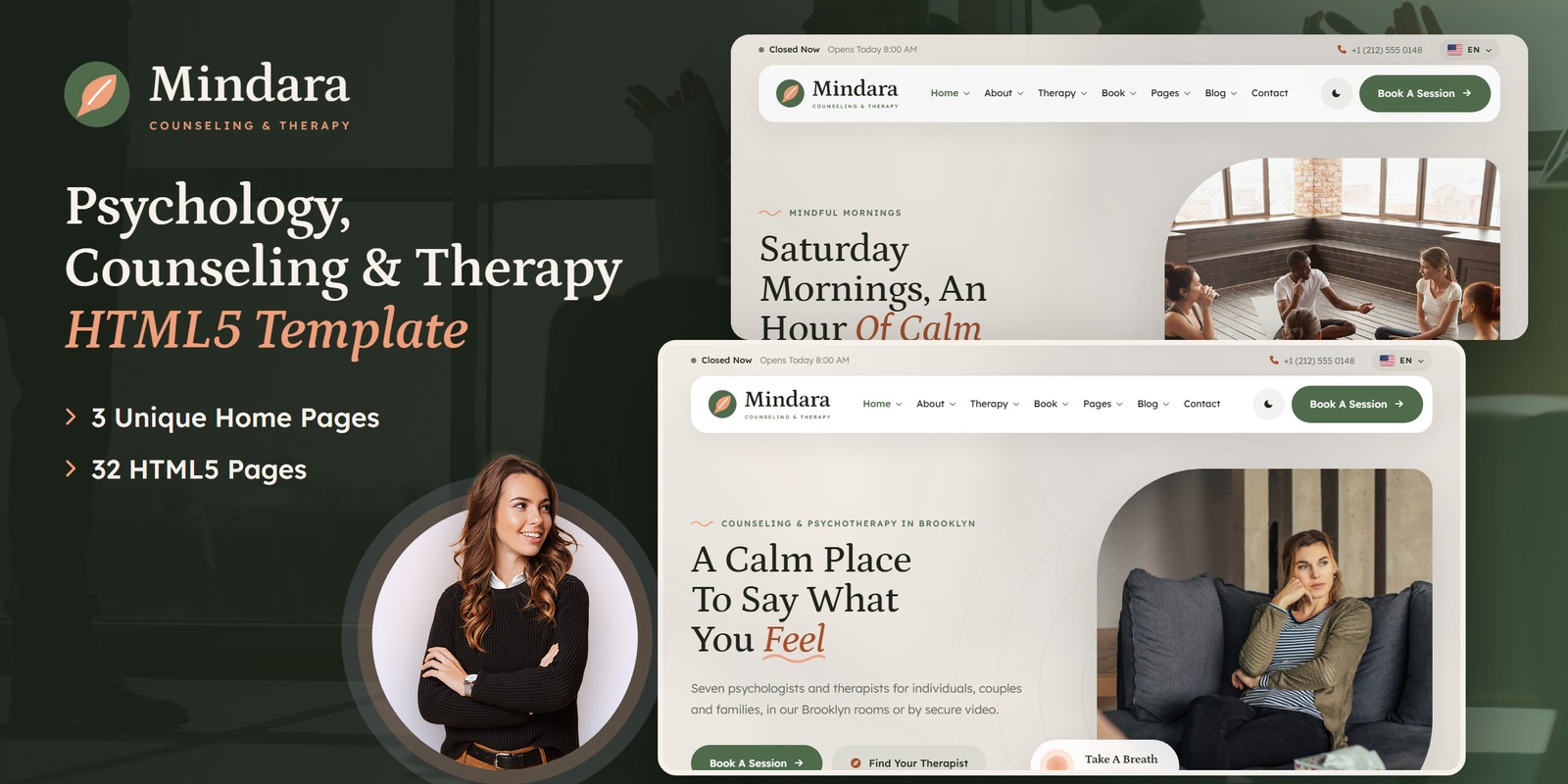Mindara — Counseling Vue.js Website Template preview