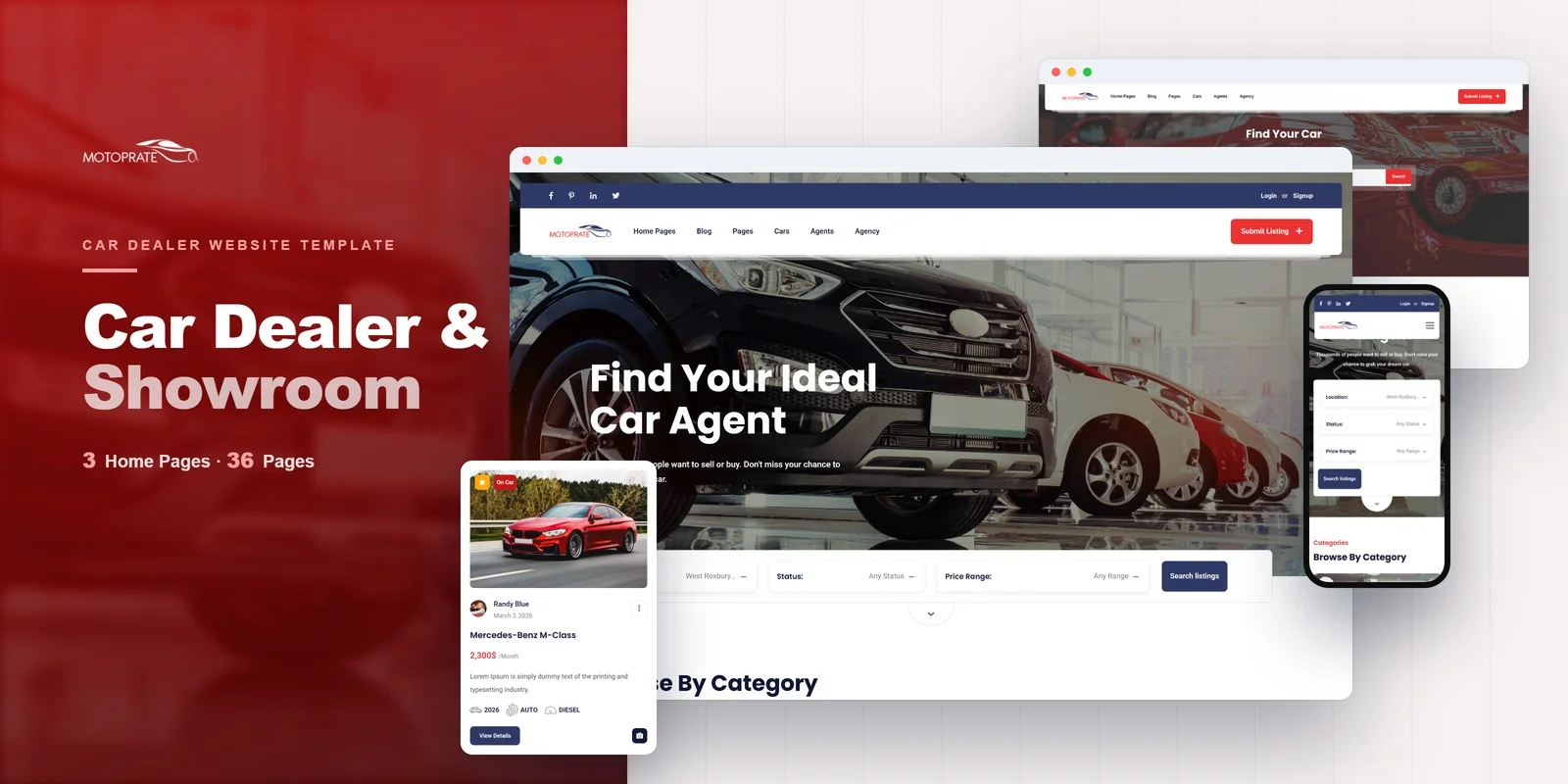 Motoprate — Auto Dealer Vue.js Website Template preview