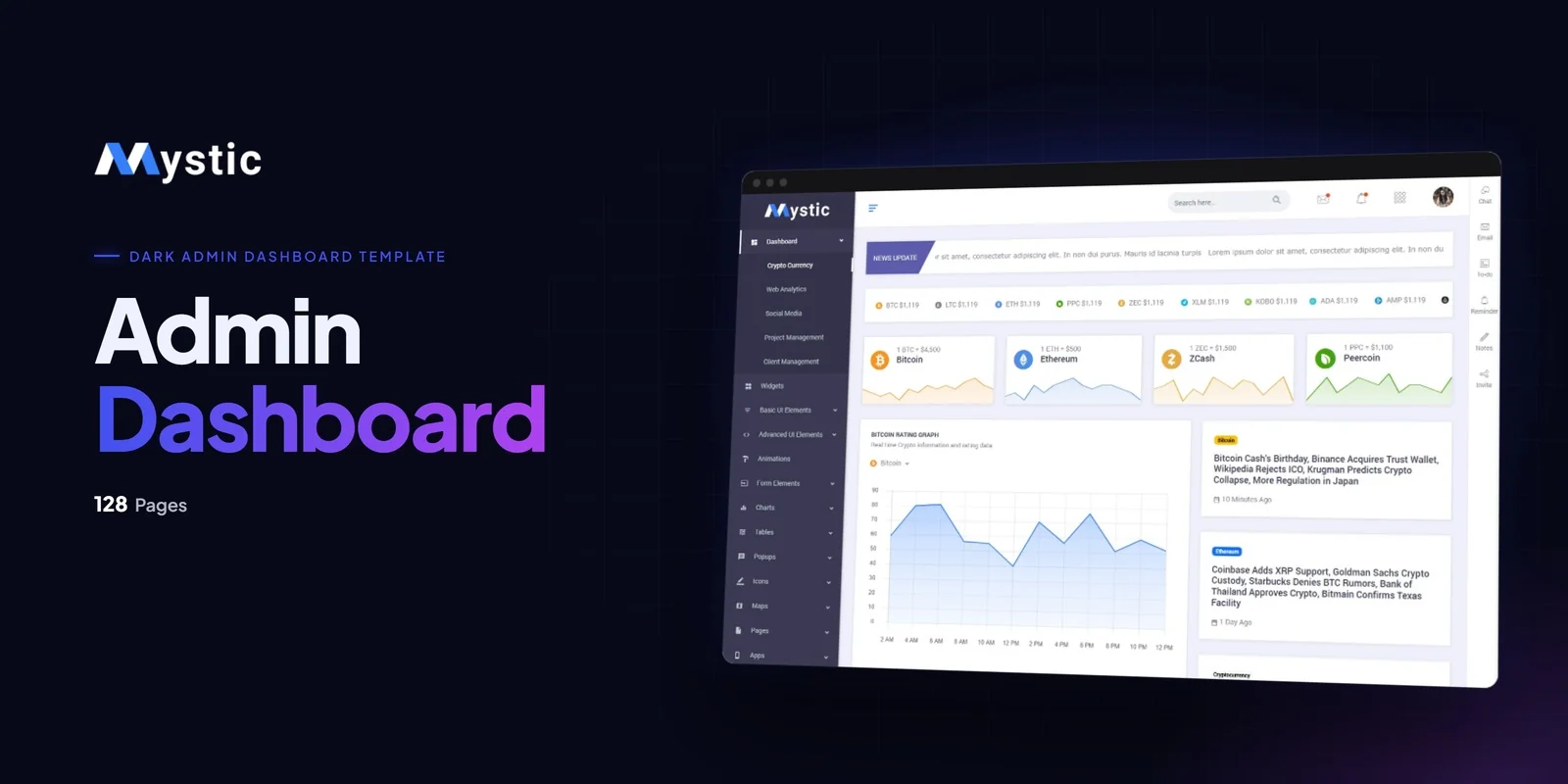 Mystic — Multipurpose Dashboard Sketch Template preview