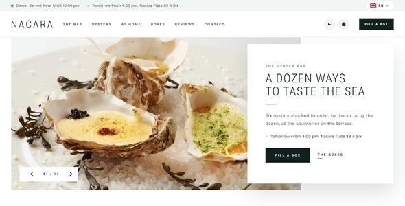 Nacara – Oyster Delivery Box Landing Page HTML5 Template