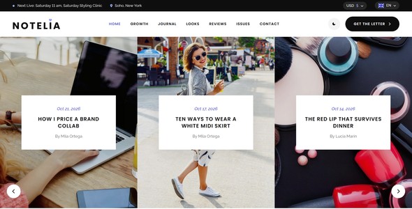 Notelia – Fashion Newsletter Opt-In Landing Page HTML5 Template