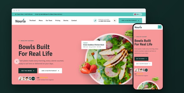 Nourla – Nutritionist Consultation Landing Page HTML5 Template