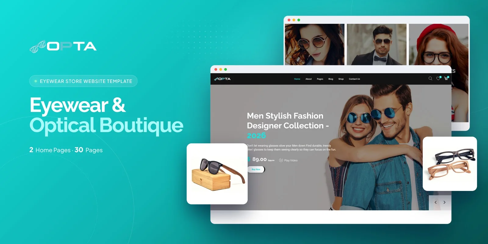 Opta – Bootstrap 5 Eyewear Boutique HTML5 Website Template preview