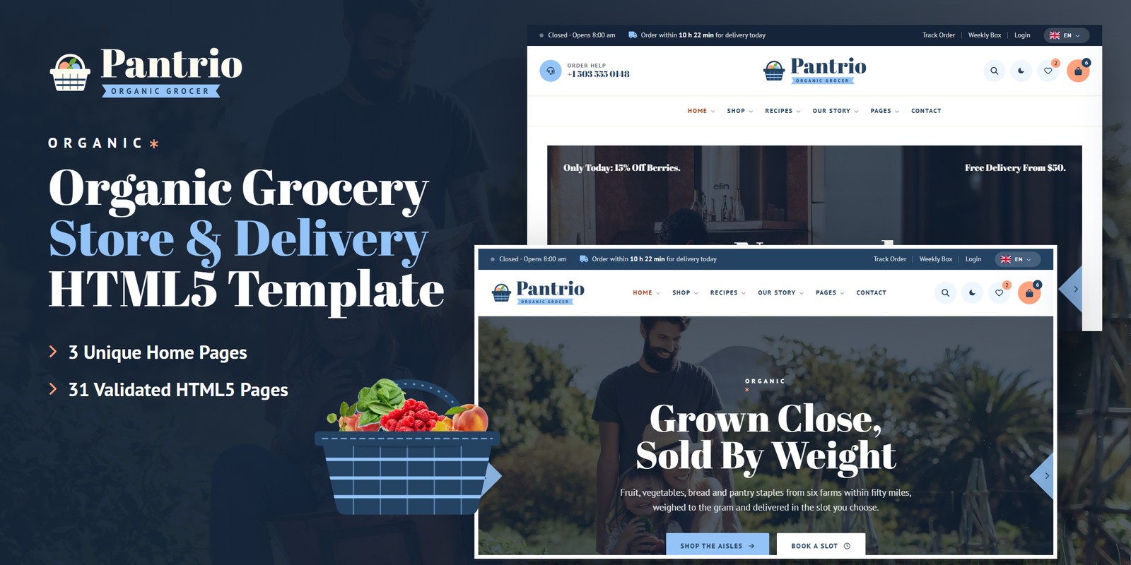 Pantrio — Supermarket Angular Website Template preview