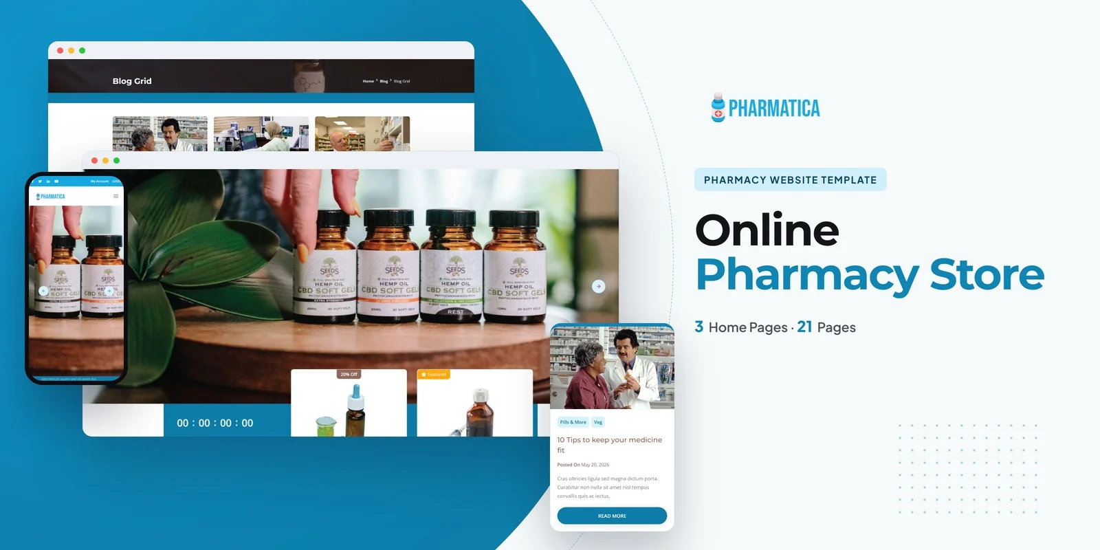 Pharmatica — Drugstore Pharmacy Vue.js Website Template preview