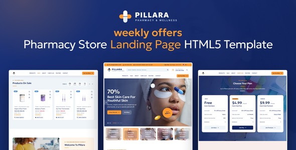 Pillara – Pharmacy Store Landing Page HTML5 Template