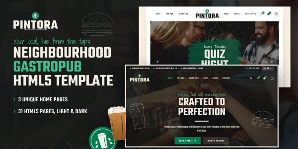 Pub React Template – Pintora