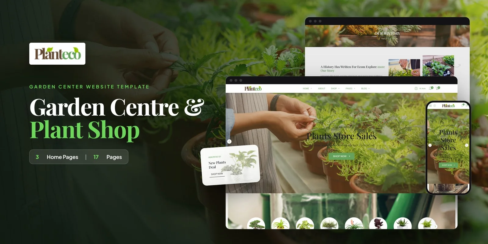 Planteco — Landscaping Service WordPress Theme preview
