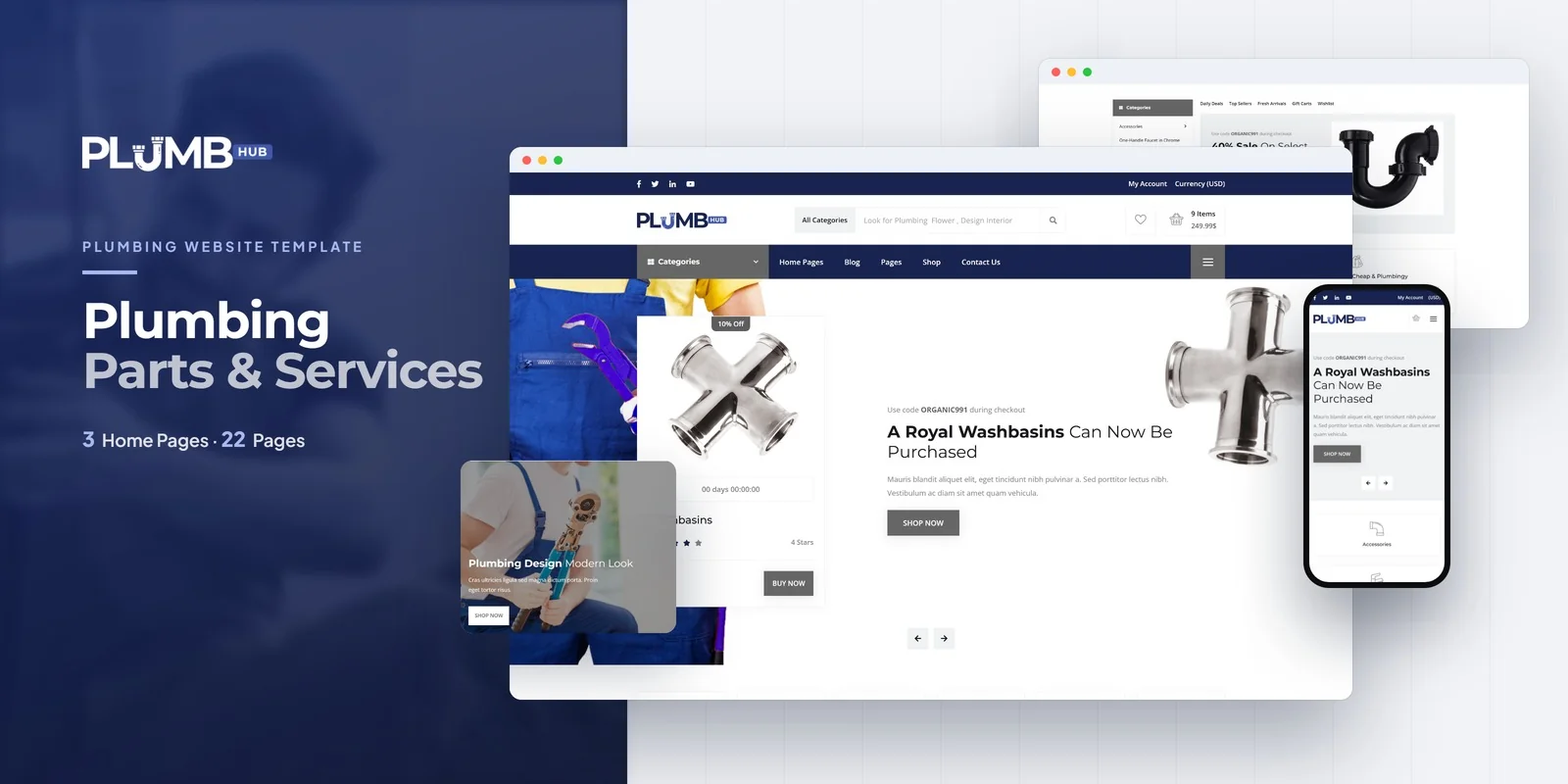 Plumbinghub — Plumbing Company Vue.js Website Template preview