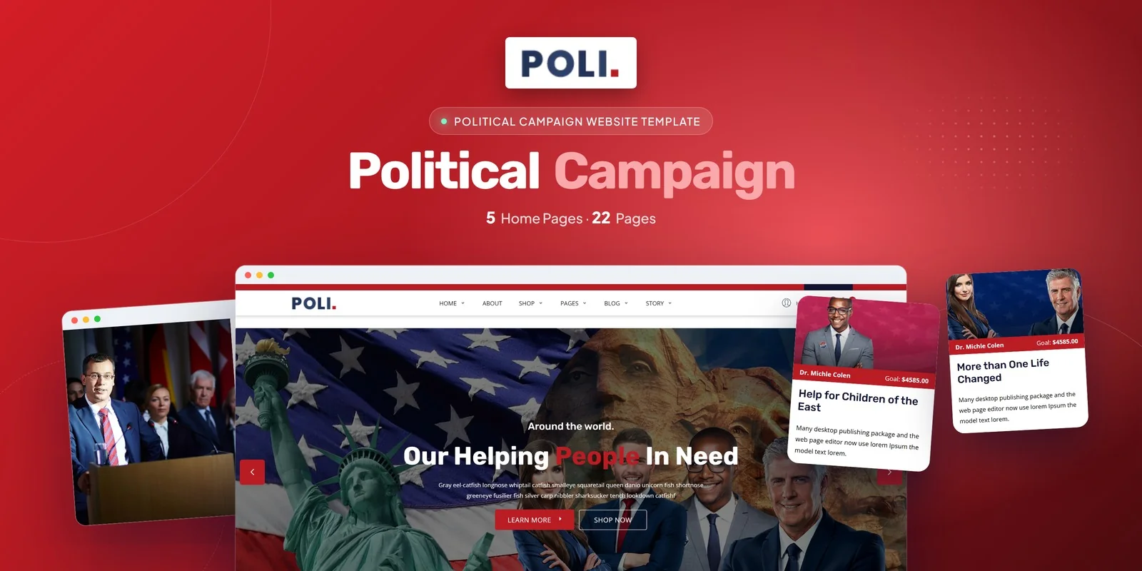Poli — Politician Campaign Vue.js Website Template preview