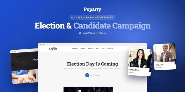 Poparty — Politician Campaign Vue.js Website Template