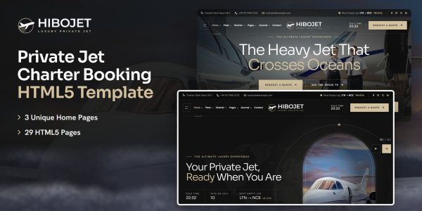 Hibojet — Private Jet Charter HTML5 Template