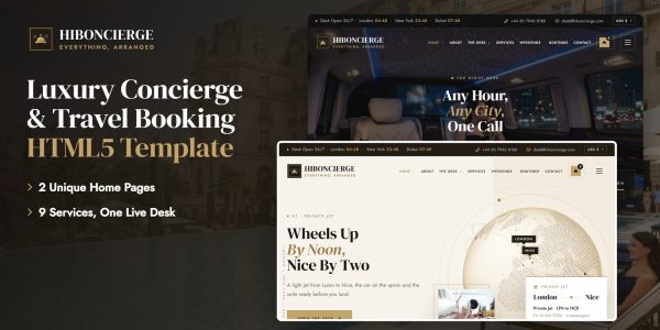Hiboncierge — Luxury Concierge & Travel Booking HTML5 Template