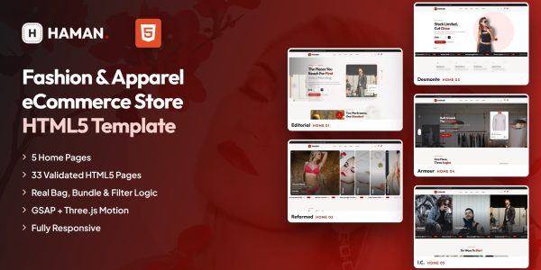 Haman — Fashion & Apparel eCommerce HTML5 Template