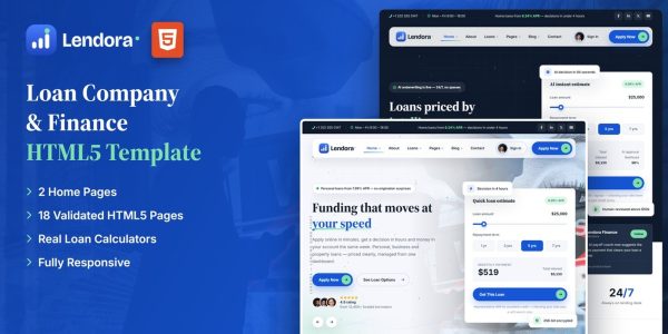 Lendora — Loan & Finance HTML5 Template