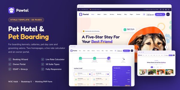 Pawtel — Pet Hotel & Boarding HTML5 Template