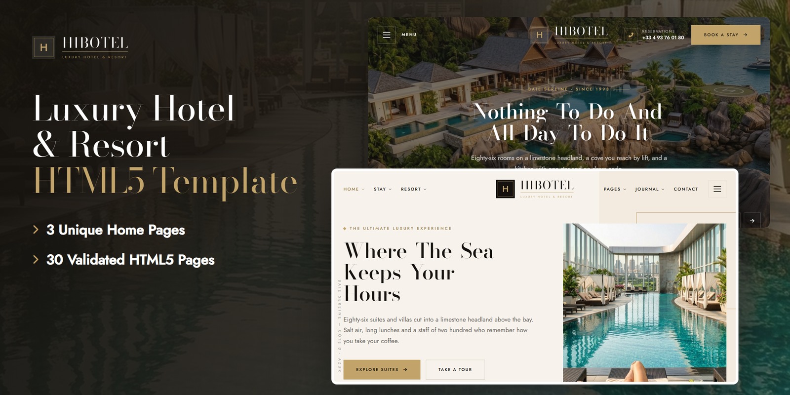 Hibotel — Luxury Hotel & Resort HTML5 Template preview