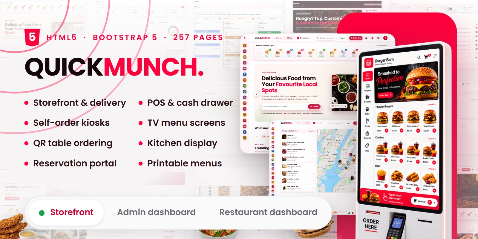 Quickmunch — Food Ordering & Restaurant Management Platform (HTML5) preview