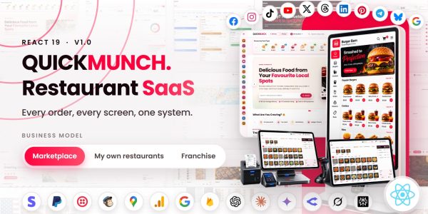 Quickmunch — Food Ordering & Restaurant Management Platform (React)