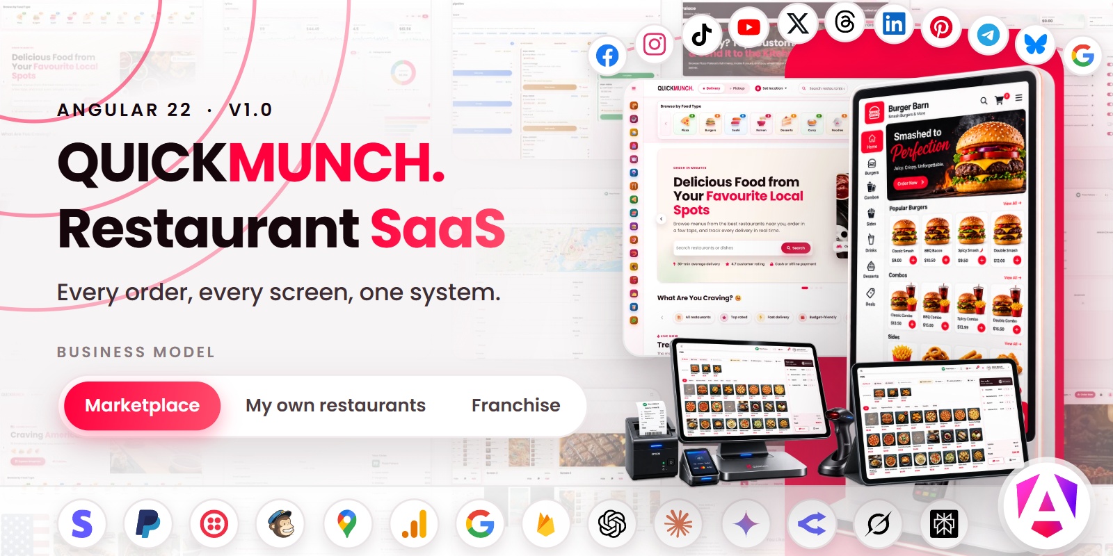 Quickmunch — Food Ordering & Restaurant Management Platform (Angular) preview
