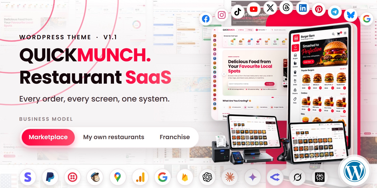 Quickmunch — Food Ordering & Restaurant Management Platform (WordPress) preview