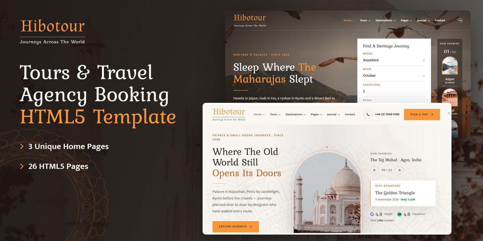 Hibotour — Tours & Travel Agency HTML5 Template preview