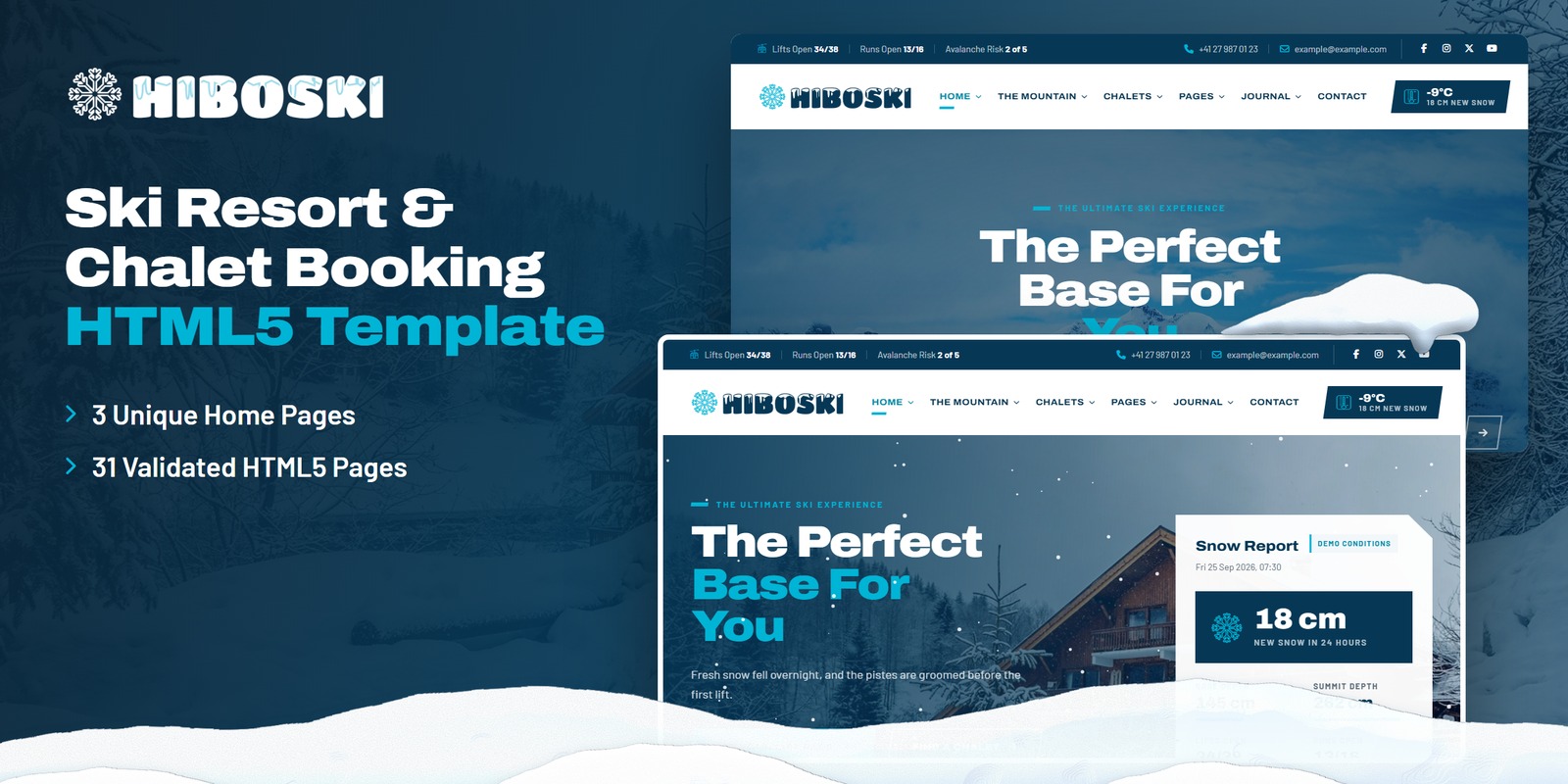 Hiboski — Ski Resort & Chalet Booking HTML5 Template preview