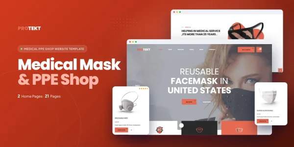 Protekt — Medical Mask Shop Vue.js Website Template