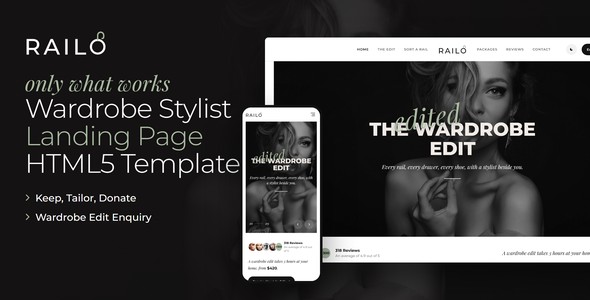 Railo – Wardrobe Stylist Lead Landing Page HTML5 Template