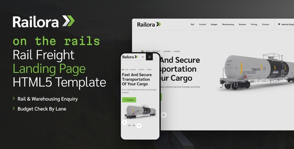 Railora – Rail Freight & Warehousing Landing Page HTML5 Template