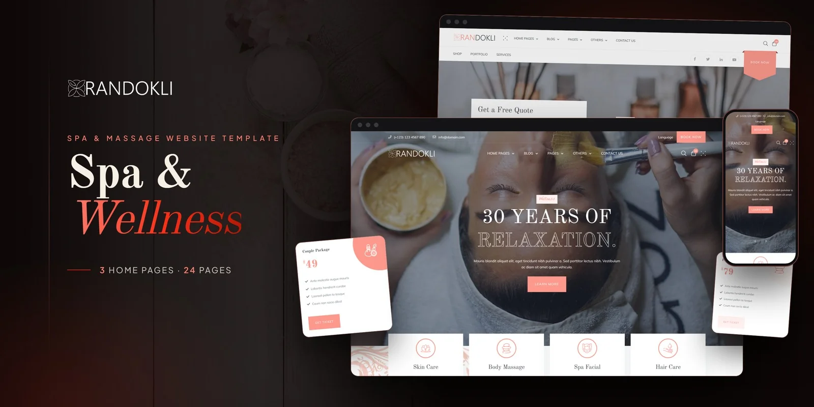 Randokli — Spa Salon WordPress Theme preview