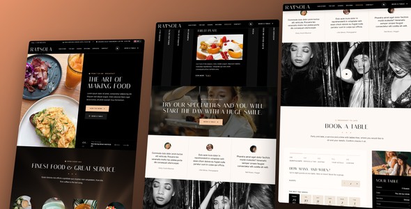 Raysola – All-Day Restaurant Booking Landing Page HTML5 Template