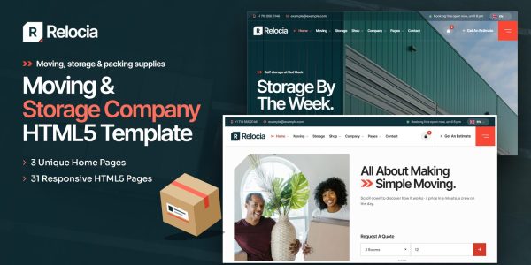 Moving Company Website Template – Relocia HTML5