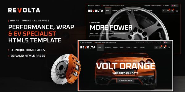 Car Wrap Website Template – Revolta HTML5