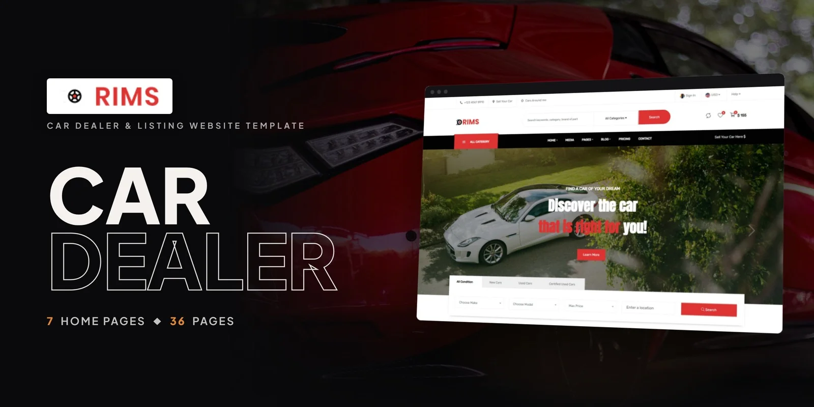 Rims — Car Services Website Template preview