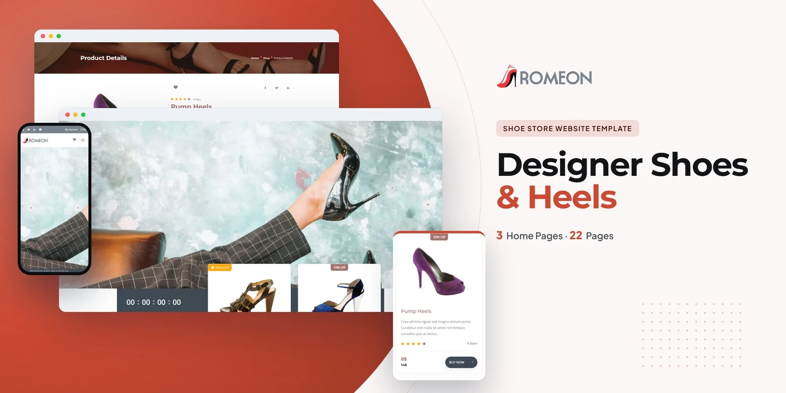 Romeon — Shoe Boutique PHP Website Template preview