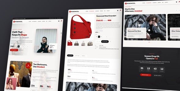 Rosewool – Apparel Product Landing Page HTML5 Template