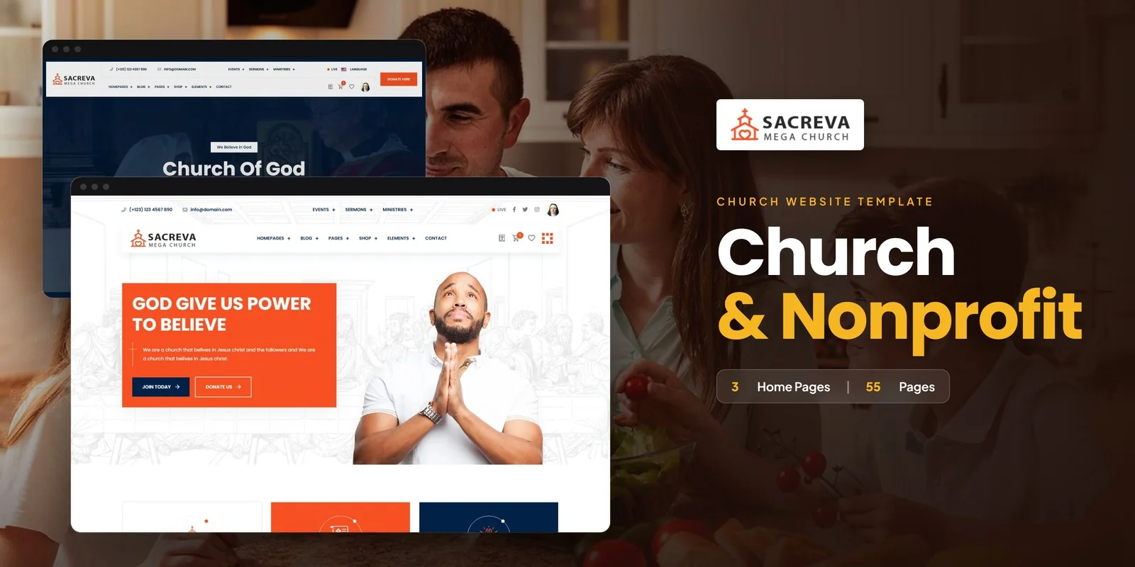 Sacreva — Church & Nonprofit HTML5 Template preview