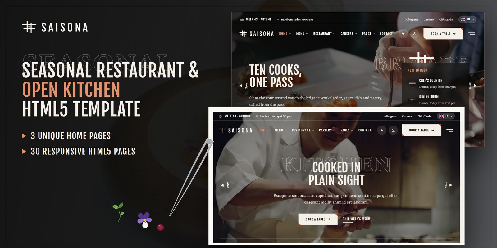 Restaurant React Template – Saisona preview