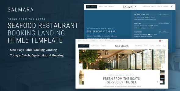 Salmara – Seafood Restaurant Booking Landing Page HTML5 Template