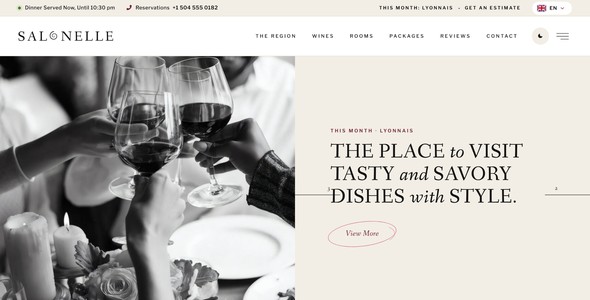 Salonelle – Private Dining Landing Page HTML5 Template