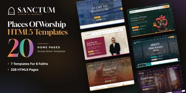 Sanctum — Church, Mosque & Temple Website Templates (HTML5)